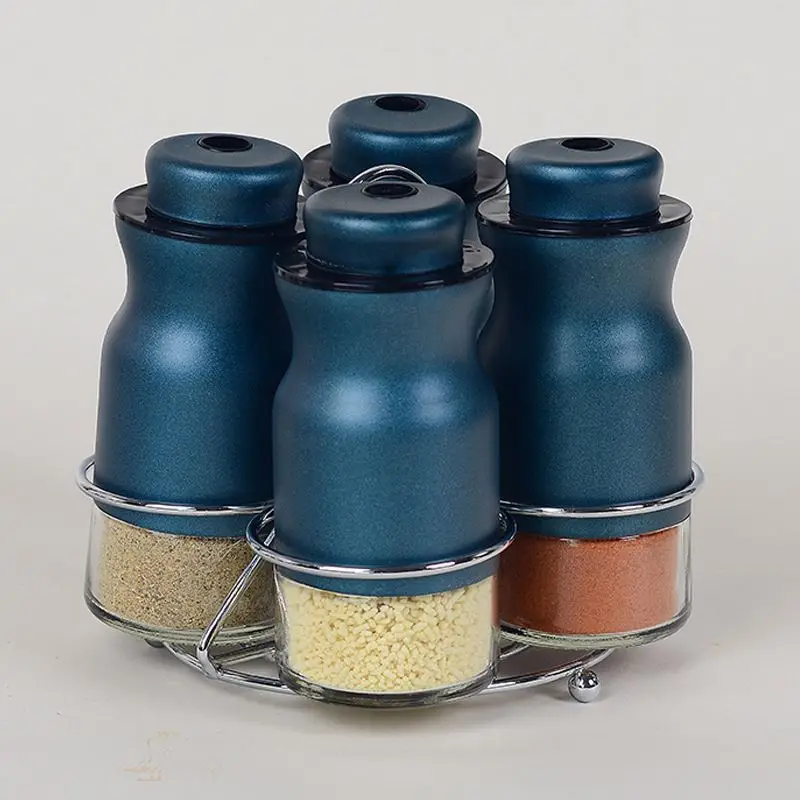 
5 Pieces Set Spice Jars Set Stainless Steel Salt and Pepper Spray Shakers Spice Rack Seasoning Box Condiment Container 