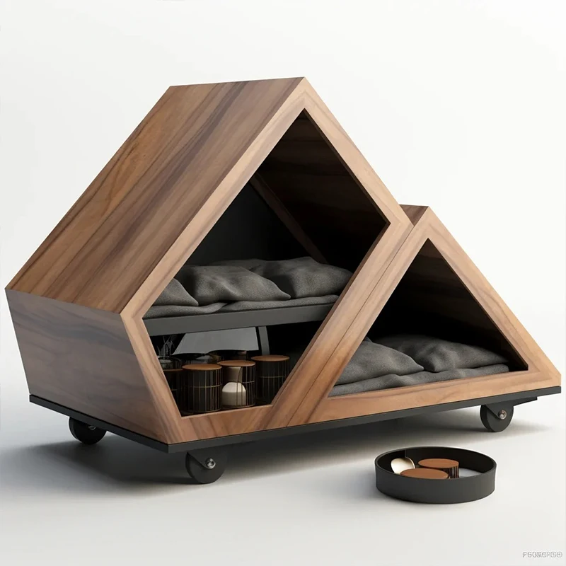 custom furniture manufacturer,Wooden cat nest for winter warmth house villa enclosed house indoor pet house pet