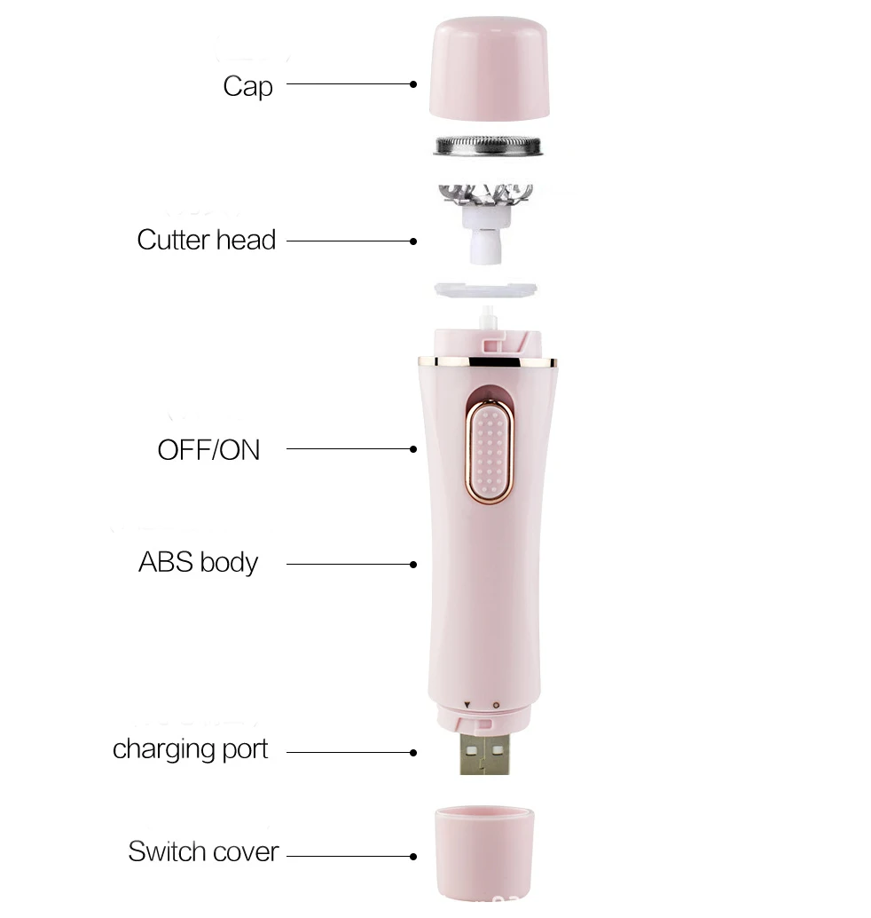 Новый электрический эпилятор Zogifts с зарядкой от USB женское устройство для удаления волос на теле и