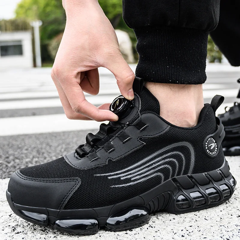 High quality Construction Miner Protective Work Shoes Non-slip Breathable Steel Toe Sport Running Shoes Men Safety Shoes