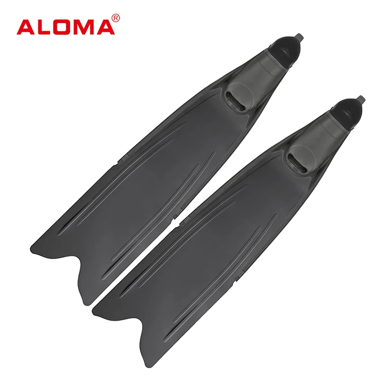 ALOMA Custom colors logo PP blade 5 size TPR full foot pocket scuba diving fins plastic long fins freediving flipper