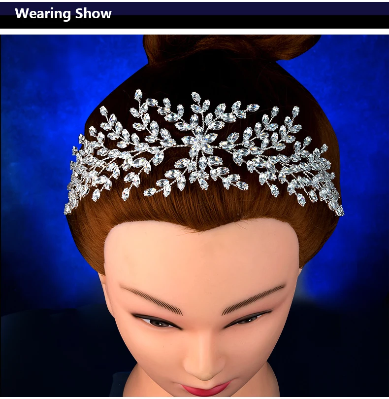 Zirconia Headpiece Soft Geometric Flower Fashion Design Wedding Party Hair Accessories Elegant Women BC4702 Corona Princesa