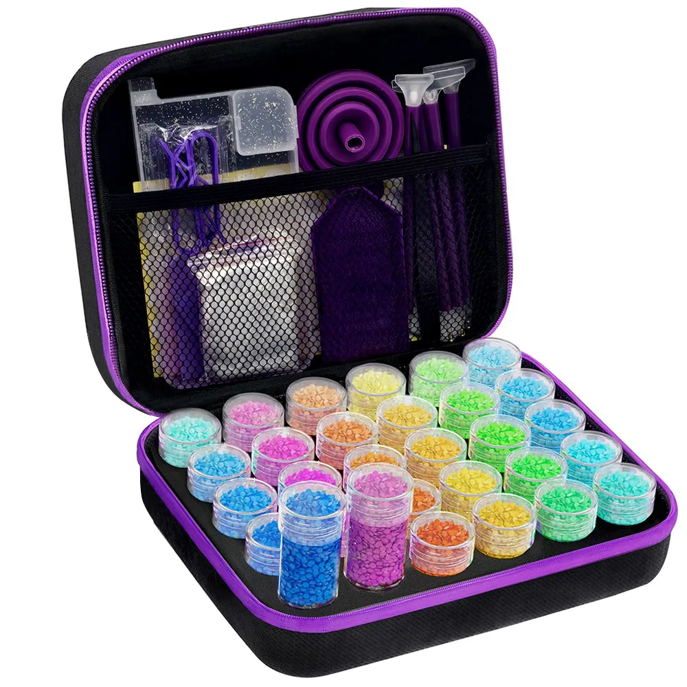 Histone 60/120/240 Grids Diamond Painting Bead Storage Boxes Large Capacity Set With Accessories Mosaic Container Bag Tool Kit