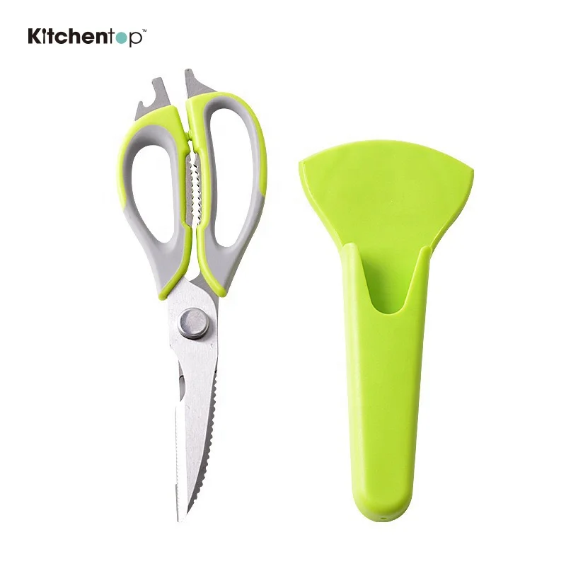
Amazon hot sell multi-functional kitchen scissors with TPR and PP handle 