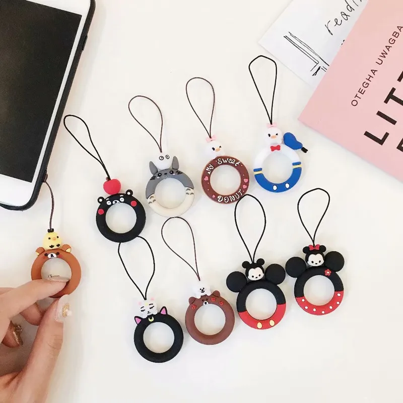 Лидер продаж, милый персонализированный брелок для ключей с героями мультфильмов, кольцо для ключей для сотового телефона, брелки