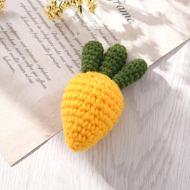2022 hot sale Handmade Crochet Stuffed Vegetable fruit adorable Carrot Plush Food Toy