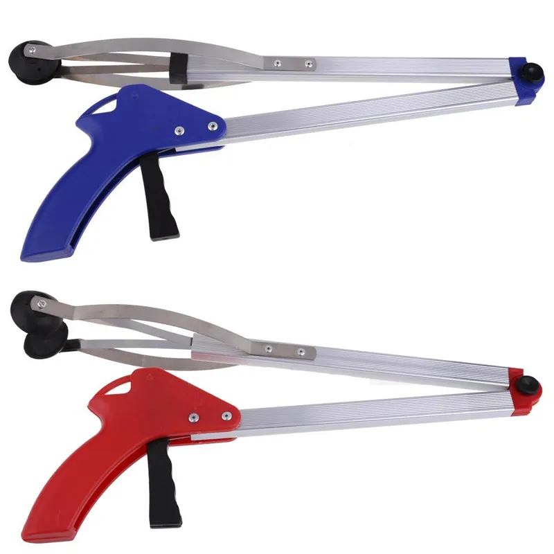 Factory Wholesale Custom Logo 32 inch Aluminum Long Arm Gripper Foldable  Pick Up Trash Reacher Grabber