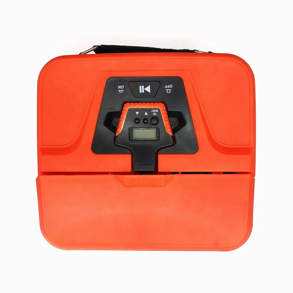 Portable DC 12 volt mini square car air compressor tire inflator pump with digital tire pressure gauge