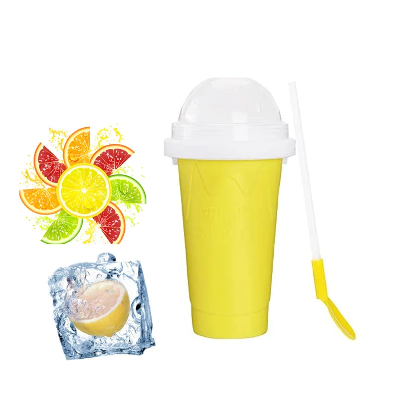 Homemade Ice Slushy Maker Cup Magic Quick Frozen Smoothie Cup with Lid and Straw