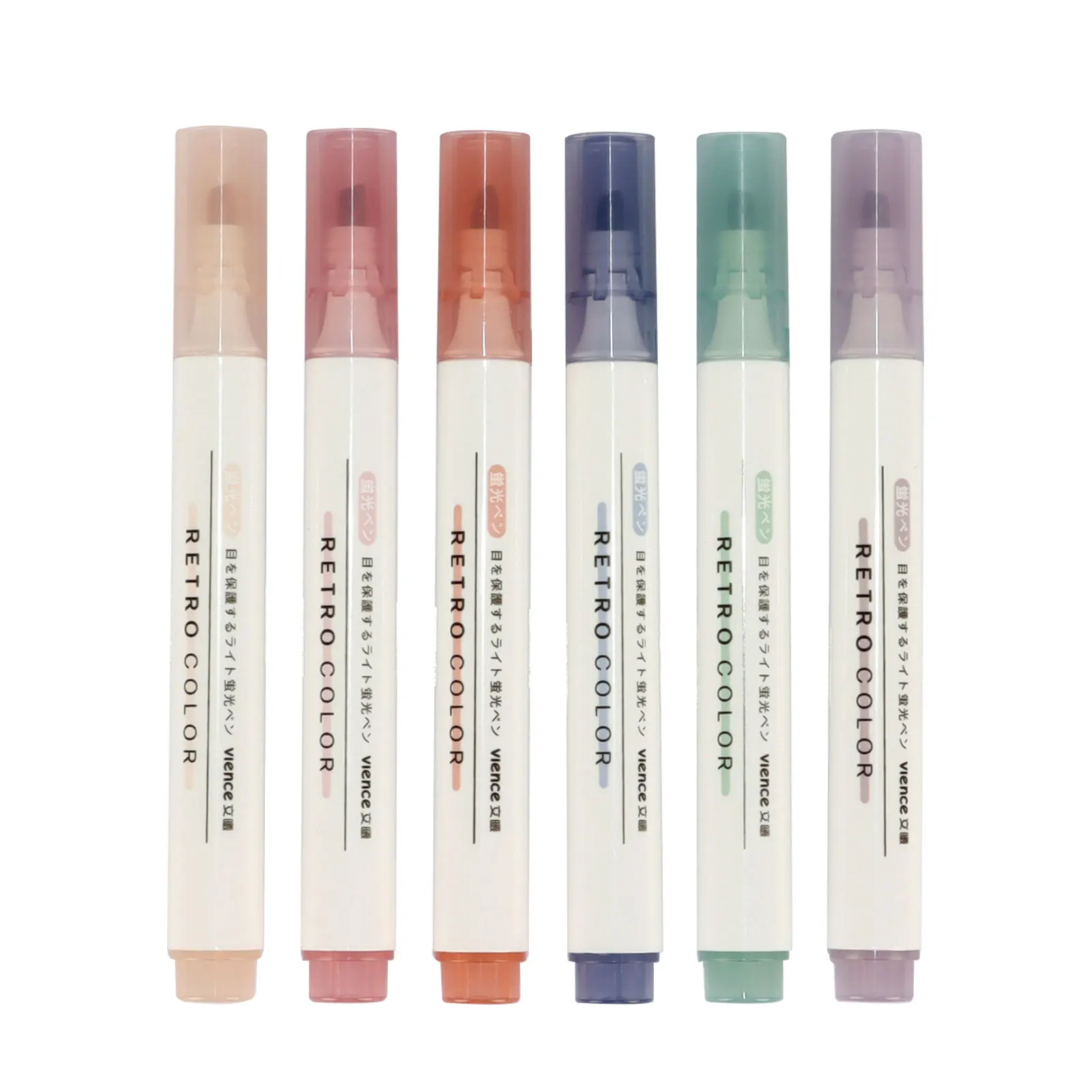 Hard head retro color macaron highlighter student mark collection color pen