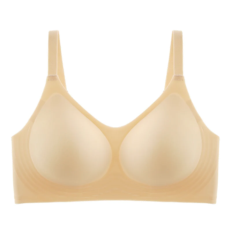 Wholesale Plus Size And Thin Jelly Glue breathe Seamless Underwear For Women Without Steel Ring Bra