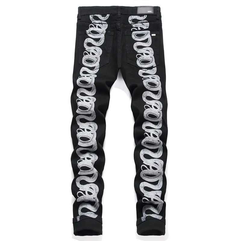 Wholesale Designer Luxury brand denim jeans Casual vintage ripped slim fit jeans men