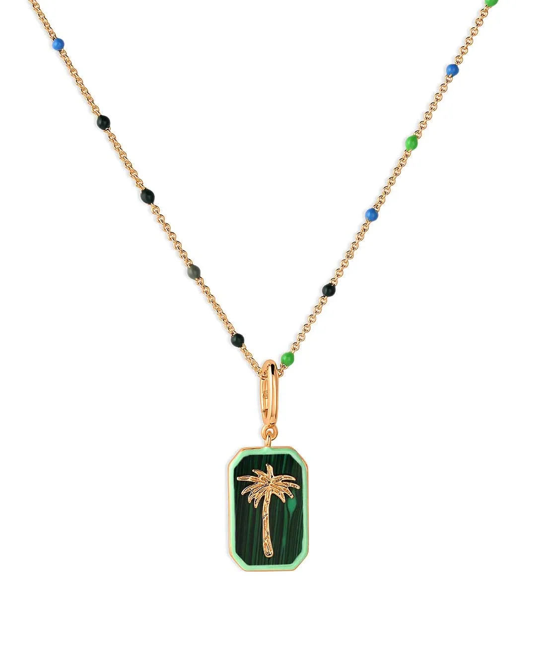 Milskye fashion fine jewelry for women 2024 14k gold plated 925 sterling silver palm tree color bead chain necklace
