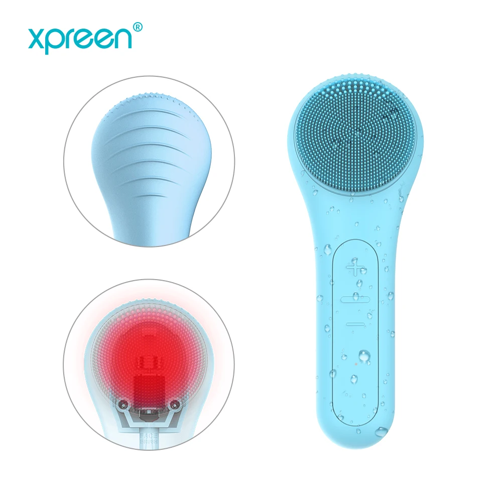 2 in 1 dual action electrical face massger facial cleansing brush