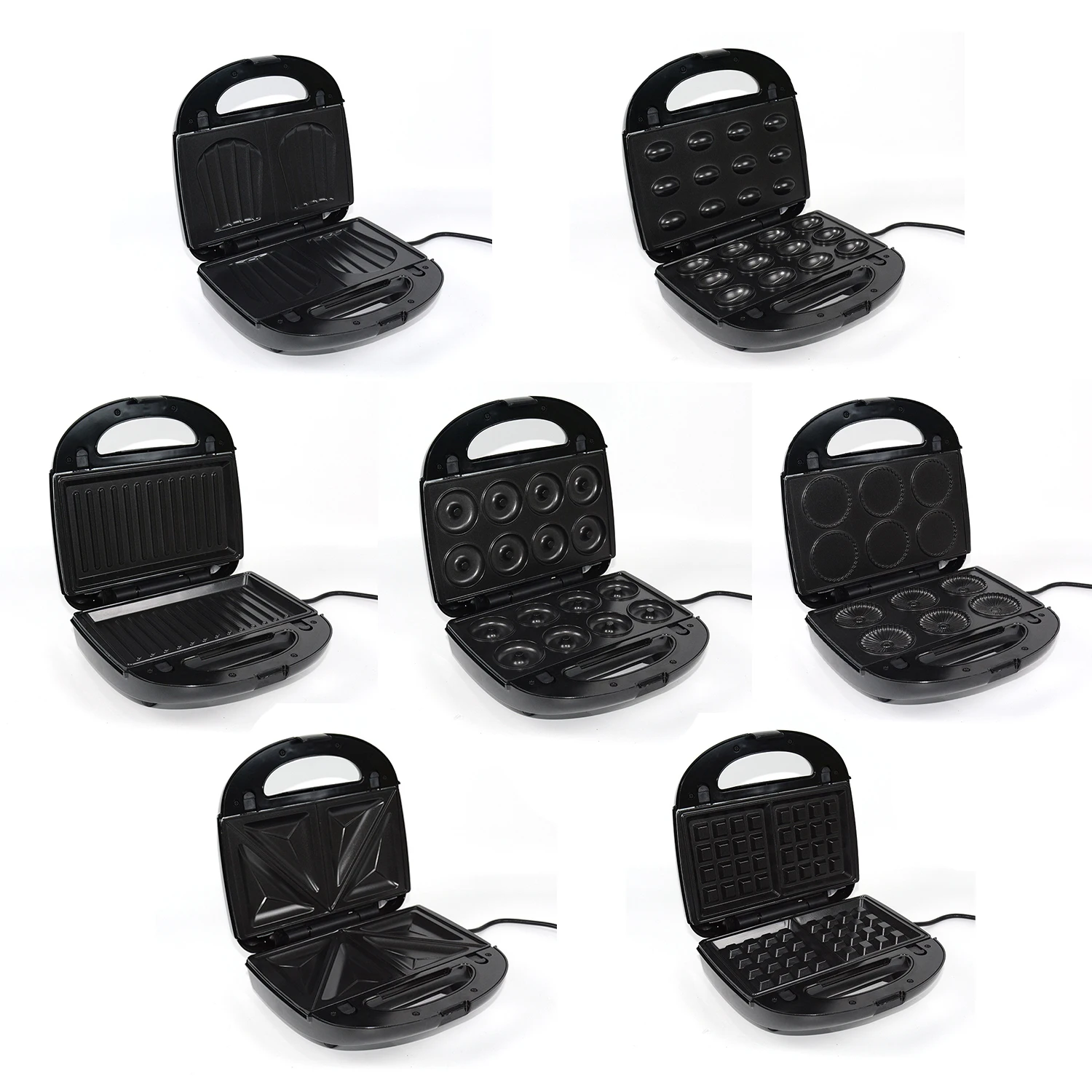 Belgian Commercial Detachable Bubble Egg Electric Waffle Maker 7 In 1 Household Waffle Plate 7 In 1 Cat Paw Waffle Maker Machine