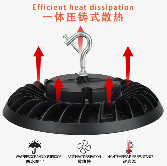 50W UFO LED High Bay Light lamp Factory Warehouse Industrial Lighting 10000 Lumen 6000-6500K IP65 Warehouse LED