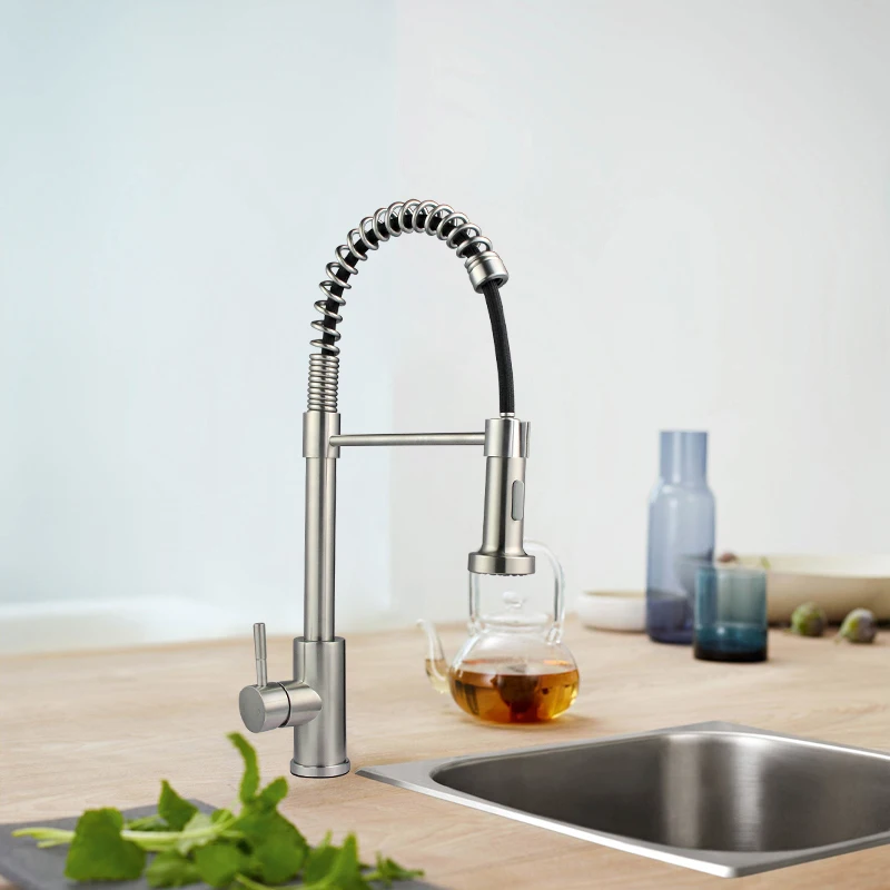 Brass Pull down single handle garden decorative modern style outdoor kitchen faucet