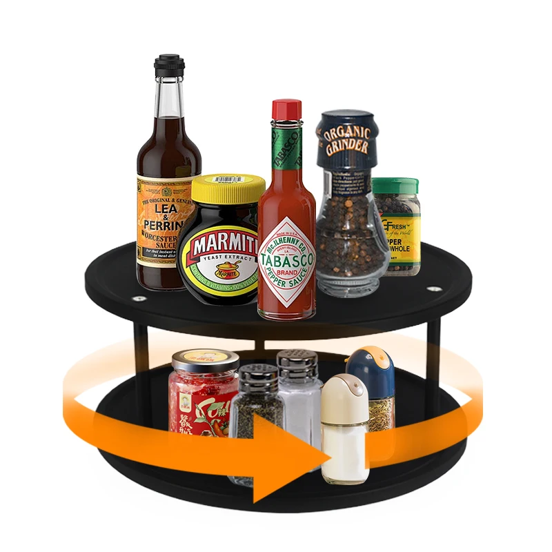 Turntable 360 Degree Rotating Cabinet Organizer Countertop Seasoning and Spice Organizer Storage Rack for Kitchen Bathroom