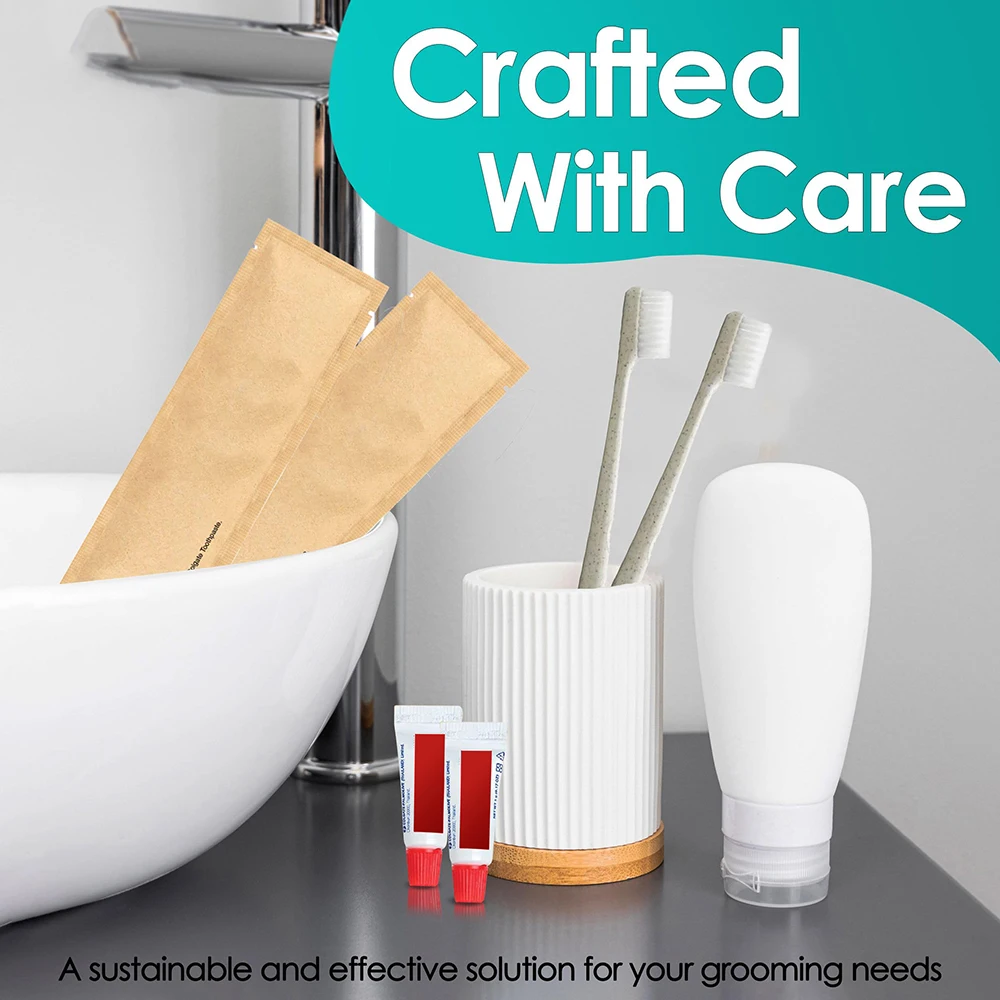 Travel Size Wheat Straw Toothbrush Tube Toothpaste Elevate Brushing Routine Dental Kit Set For Hotel