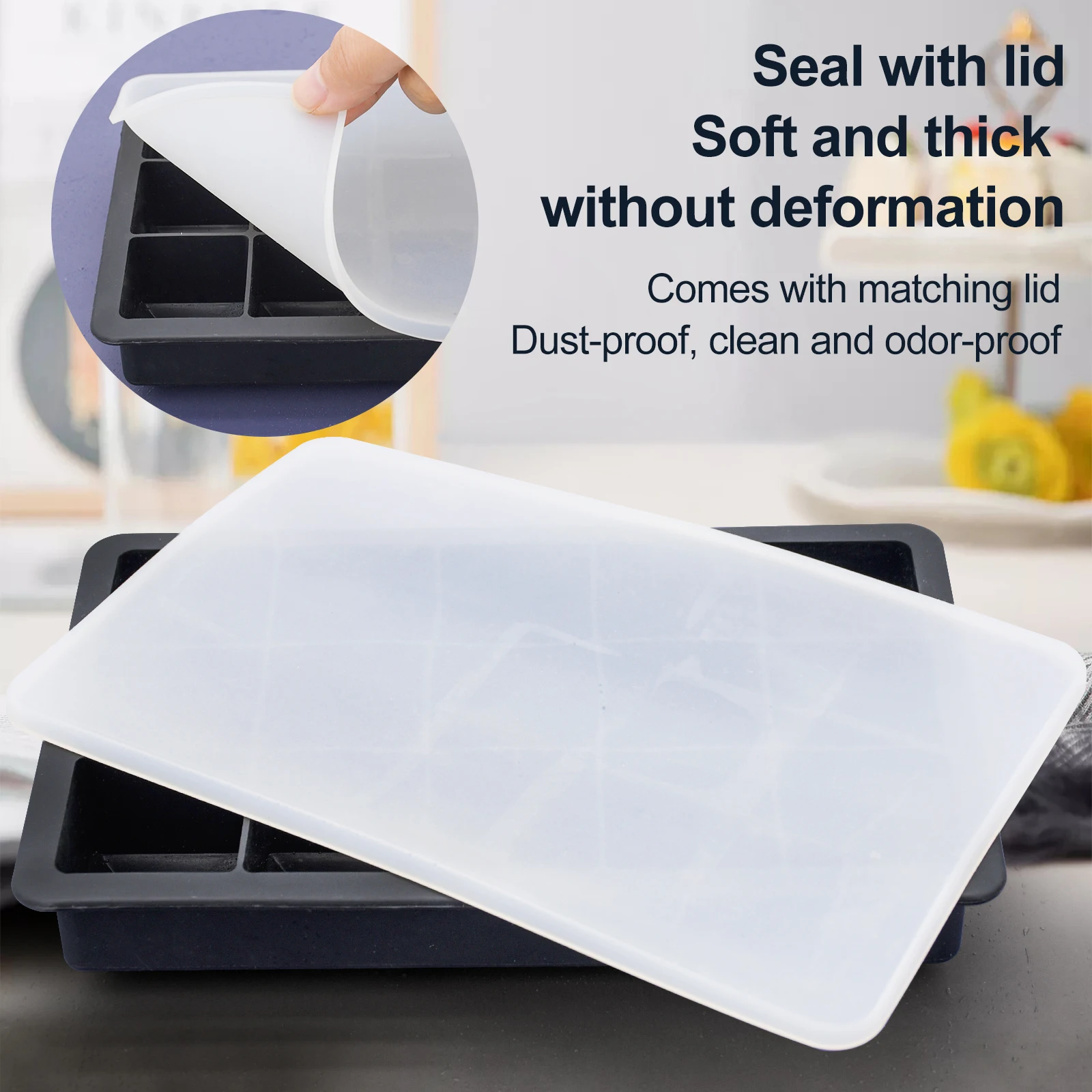 Custom Frozen Cooler Home DIY Reusable Easy Release Maker 15 Cavity Durable Food Ice Cube Tray Mold Silicone