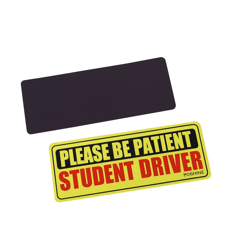 High quality custom magnet car sticker fridge magnet sign reflective safety new student driver car magnet signs