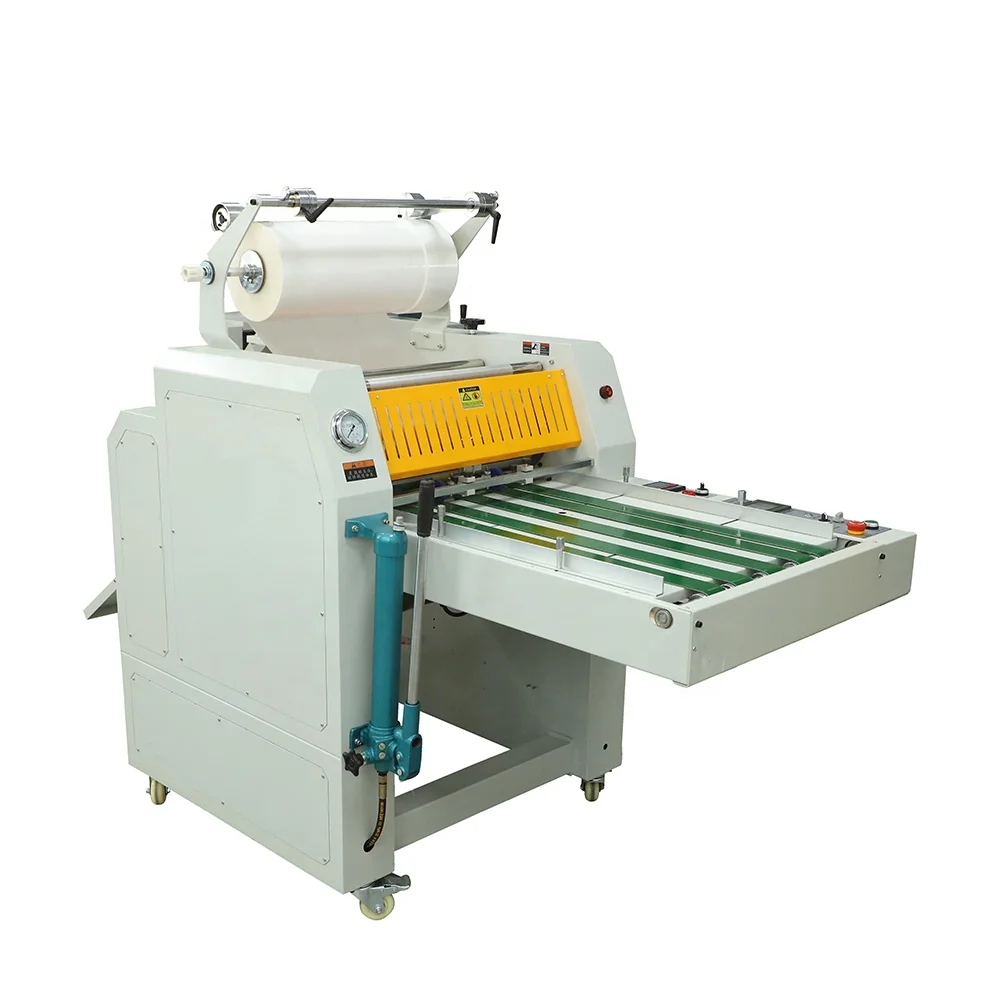 HP-720Z 28'  PLC control Hydraulic Pressure semi auto hydraulic hot press laminating machine  with film cutter and perforating