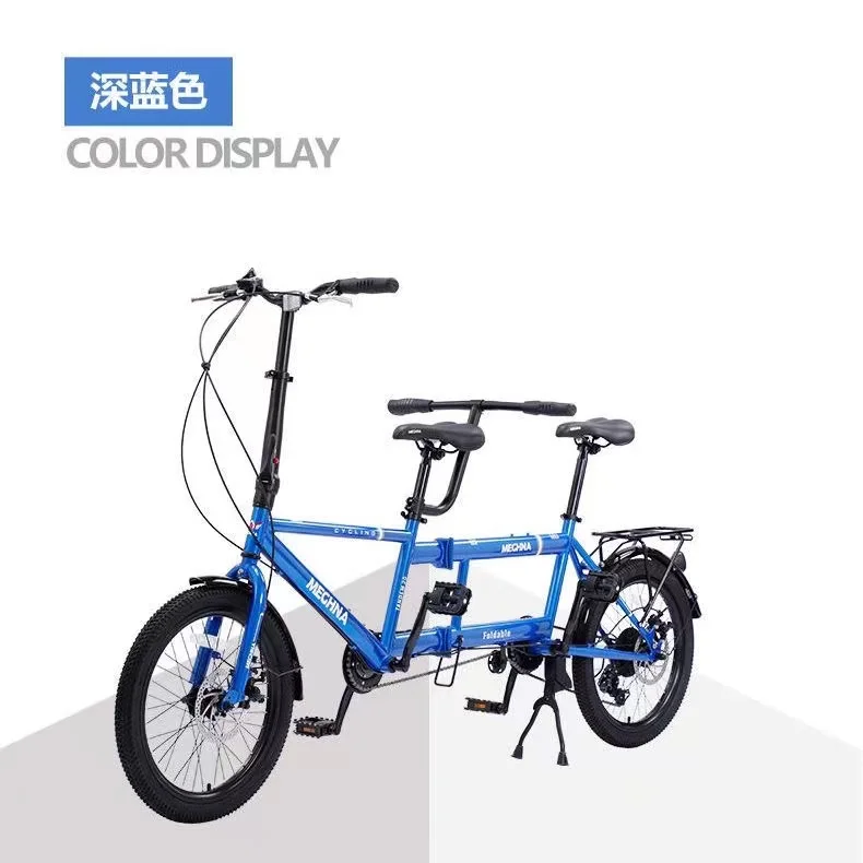 fashion good quality Read to Ship  sight seeing  2 seats foldable off road  tandem bike for adult