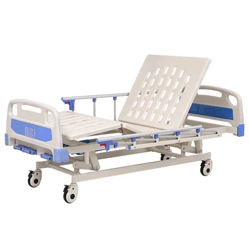 factory supply adjustable nursing medical abs aluminum alloy head board medical bed elderly patient 3 crank hospital bed