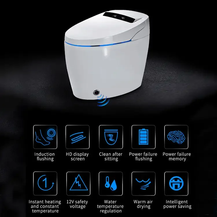 Bathroom Luxury Sensor Automatic Flush Wc Bidet Ceramic Floor One Piece Intelligent Smart Toilet Bowl