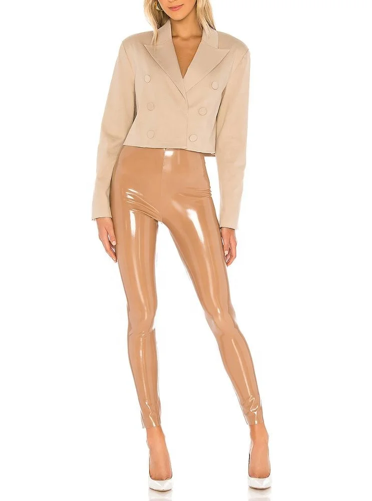 
Women & ladies sexy skinny PU faux shiny leather stretch PVC legging pants 