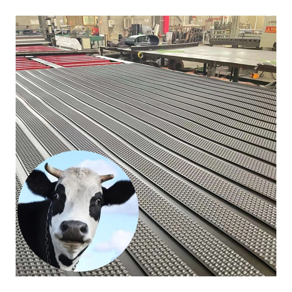 Recycled tyre rubber flooring mat for walkway farm animal welfare