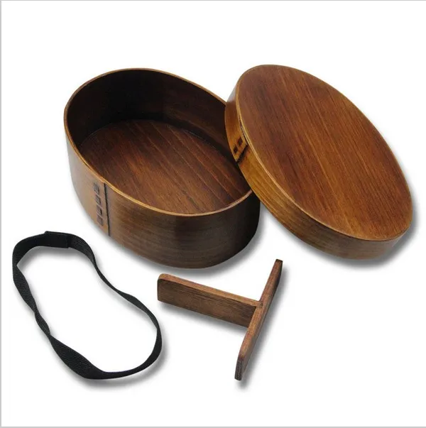 Japanese Style Wooden Bento Lunch Box For Food Fruit Sushi Bento Box Bowl Reusable Picnic Food Container