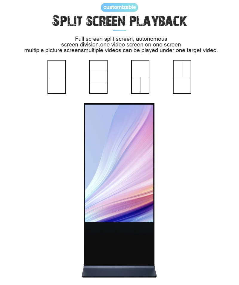 Qunmao Brand New OEM ODM Lcd Portable Indoor Scrolling Machine Commercial Poster Floor Standing Advertising Display for Malaysia