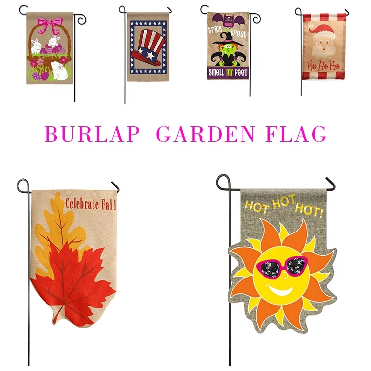 Прямая продажа с фабрики оптовая дешевый двухсторонний декоративный Садовый флаг из мешковины 12 х18 дюймов