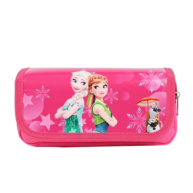 TOPSTHINK Frozen ice princess fabric kawaii 2 layer beautiful girl pencil case with zipper