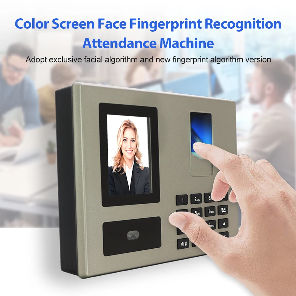 Face and fingerprint time and attendance machines can hang or swing real voice alerts Employee Attendance Machine Time Recorder
