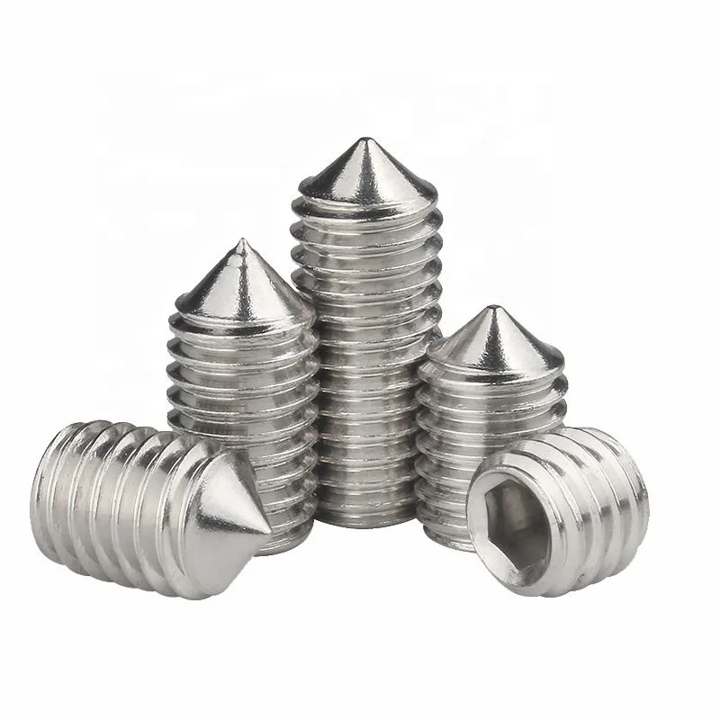 304 Stainless Steel M4 M5 M6 M8 Hex Allen Cup Point No Head Cone Point hex Hexagon Socket Set Grub Screw Bolt with Cup Point