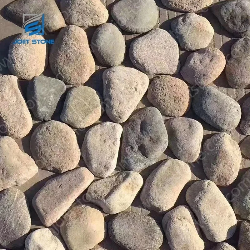 Cheap Mixed Color Large Unpolished Rock Face River Wash Pebble Stone For Wall Cladding