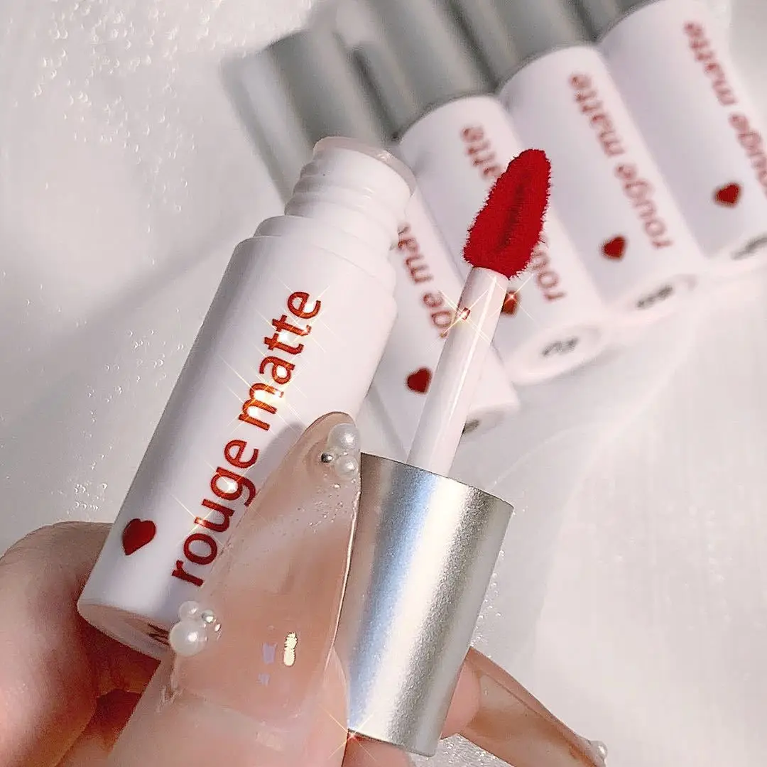 GUICAMI Branded Cosmetics Beauty Makeup Lip Cheek Tint Matt Color Lip gloss Mini White Tube Matte Liquid Lipstick Long Lasting