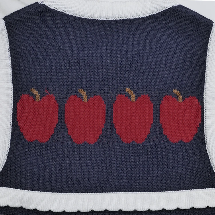 OEM Fashion Cute cotton Sleeveless Knitted Christmas sweater dresses for baby girls