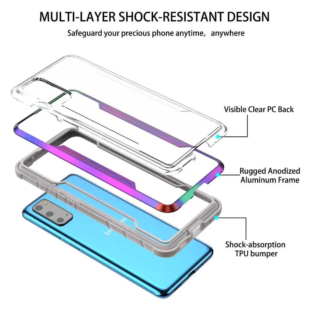 Роскошный 2 в 1 четыре угла задняя крышка резиновый Гибридный противоударный чехол PC чехол для Samsung Galaxy S20 ультра 2020