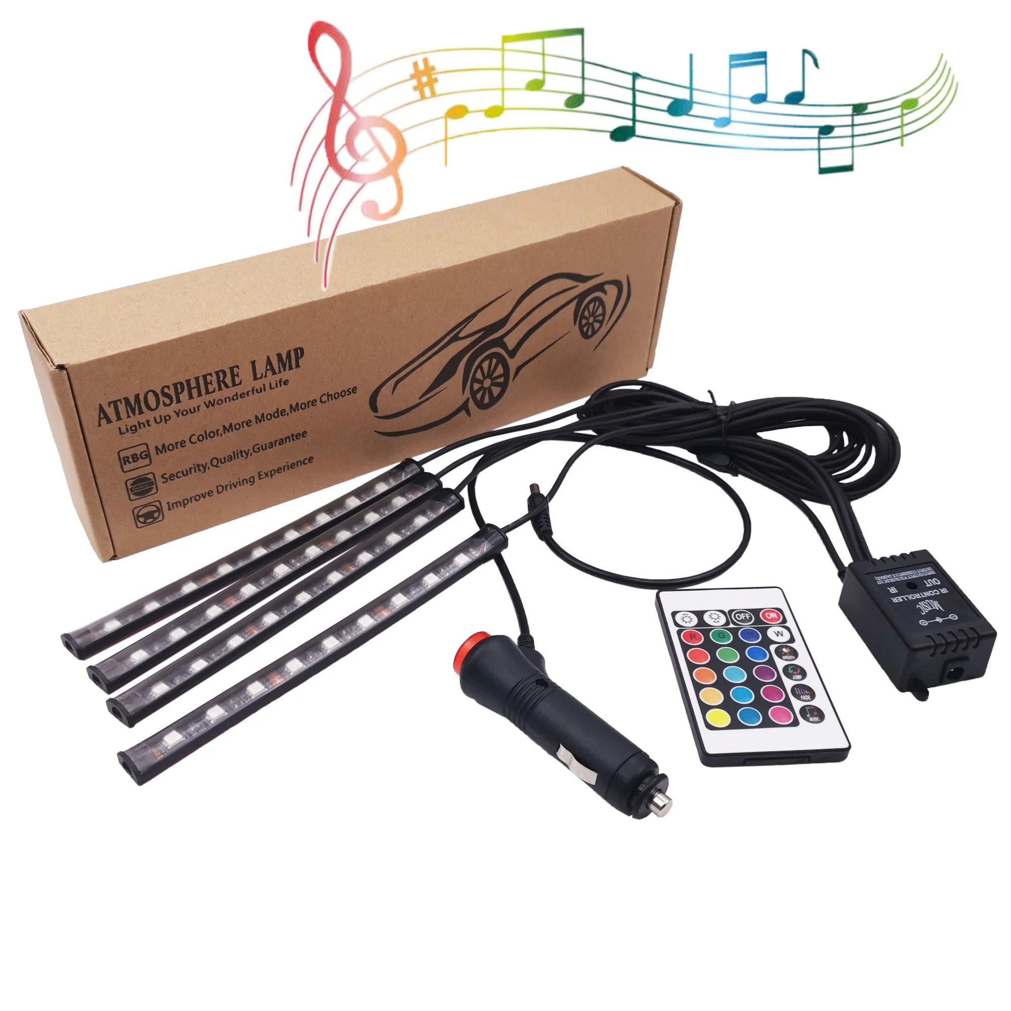 Shenzhen LED Strip Car Accessories Atmosphere Decorative Lighting System LED Car Interior Light LED Strip Car