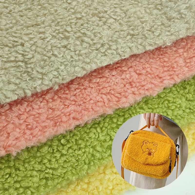 Factory Wholesale Toy Clothing, Sofa Comfortable Anti Pill Super Soft Boucle Knitted Wool Fleece Polyester Teddy Fabric/