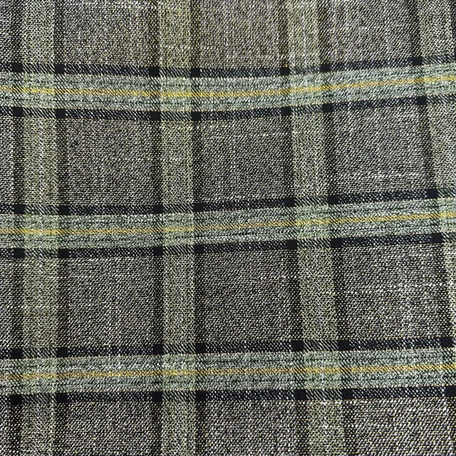 hot new arrival woven TR check green plaid fabric yarn dyed materials for clothing