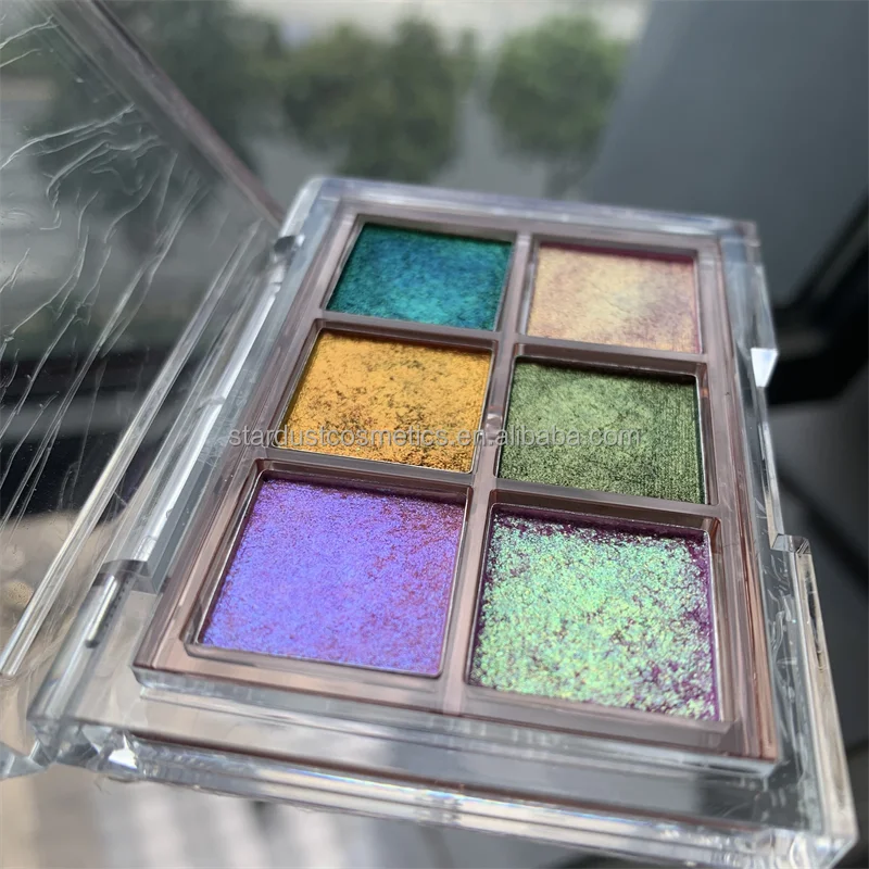 Make your own design 60 color aurora chameleon eyeshadow diy pressed powder multichrome eye shadow palette