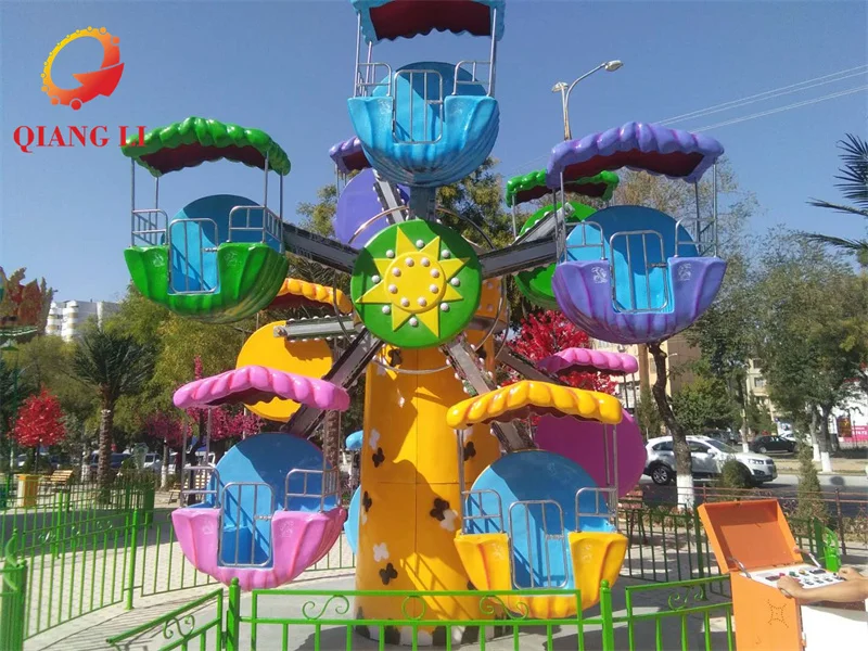Fairground Attractions Kids Outdoor Portable Small Trailer Mini Ferris Wheel For Kids Fairground Rides