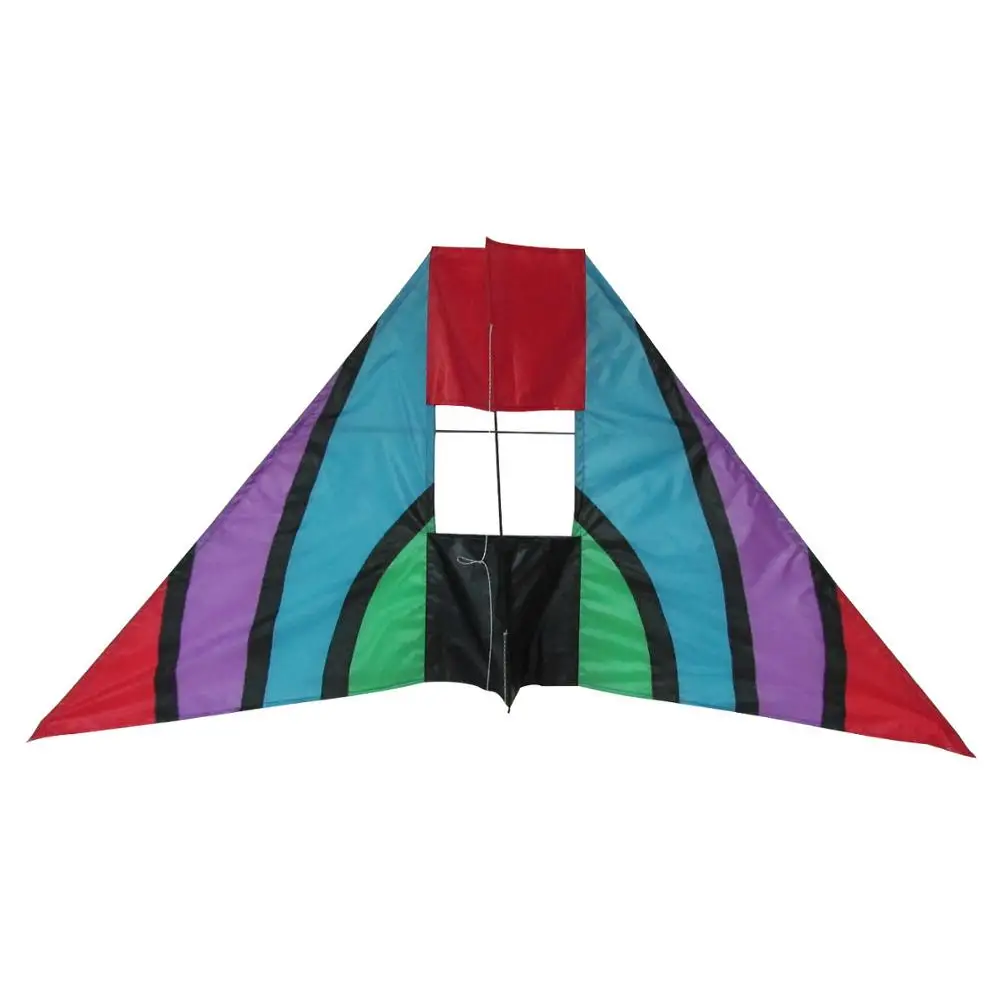 Rainbow color Custom LOGO promotion  printed  Single  thread 3D  Delta box kids  adult sport   kite