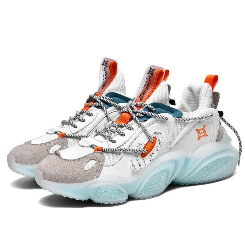 Fashion trends Reflective design Mesh Air permeability Elastic thick sole run star hike sneakers for men casual shoes