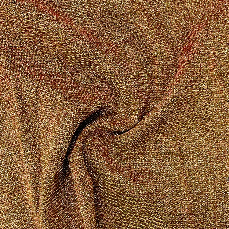 Metallic Fabric Lurex 100% Polyester Knit Shiny Fabric for woman clothes