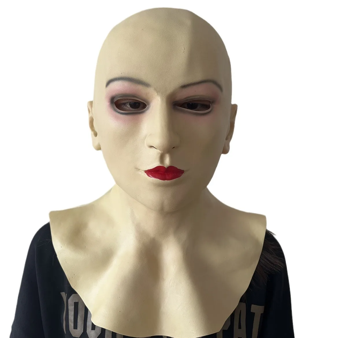 Halloween female latex headgear film and television actor bald beautiful girl cosplay funny realistic mask